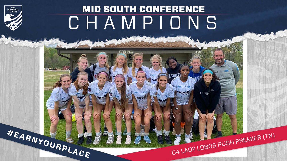 Conference Champs! Congratulations to 04 Lady Lobos Rush Premier for clinching the Mid South Conference 18U Premier I Division. #EarnYourPlace