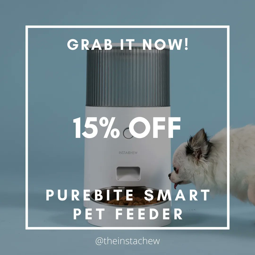 PUREBITE SMART PET FEEDER is 15% OFF!! 🎉 
.
Don't miss out! Get yours today! 🛍️