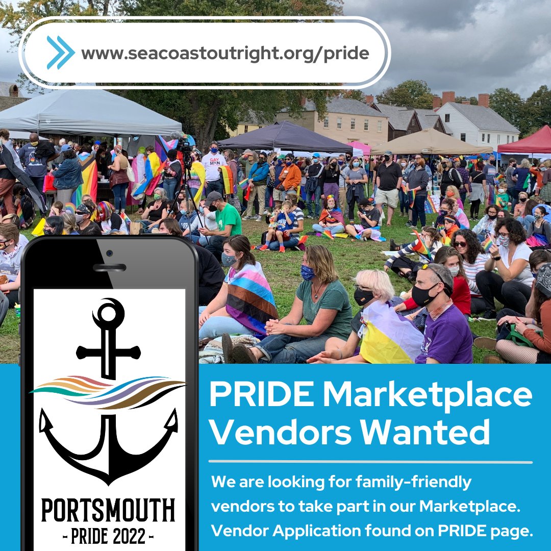 OutrightPride's tweet photo. Portsmouth PRIDE Marketplace Vendors Wanted!
We are looking for family-friendly vendors to join us on June 25th at Strawbery Banke. Vendor application can be found at https://t.co/cCK4TgMjNo. If you have any questions feel free to email christine.s@seacoastoutright.org. https://t.co/46ZgoJhuTc