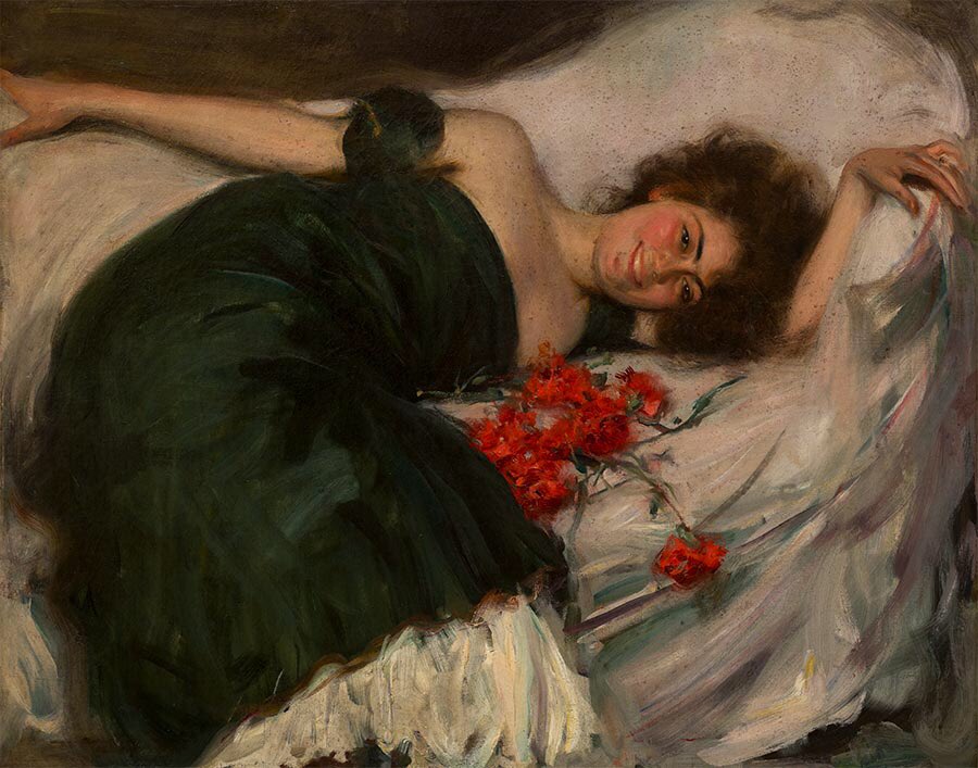 historiayarte_'s tweet photo. “Flora” es un óleo del pintor modernista catalán Ramón Casas i Carbó realizada en 1906. Es un retrato de su modelo y esposa Júlia Peraire. https://t.co/fk0YBpqfJU