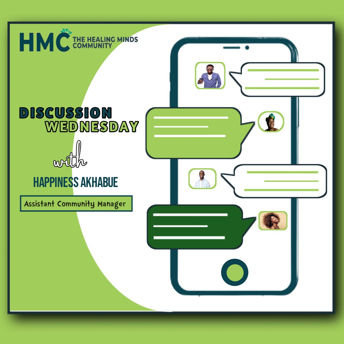 TheHealingMind2's tweet photo. What's a community without MEANINGFUL and EDUCATIVE interaction? Join us tomorrow on DISCUSSION WEDNESDAY as we deliberate and rub minds together on everyday issues that affect our mental health.

You don't want to miss this. 
Join here👇👇
https://t.co/PTm90tLcfs https://t.co/3ofRsS44vV