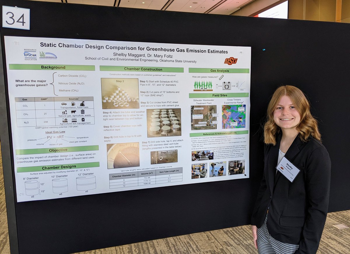 MaryEFoltz's tweet photo. So incredibly proud of @CiveOsu undergrad Shelby, who presented her very first poster today (and first poster from our research group #ENIS). She is a rockstar and I'm so grateful to have her on our team! https://t.co/DsJmTxChDe