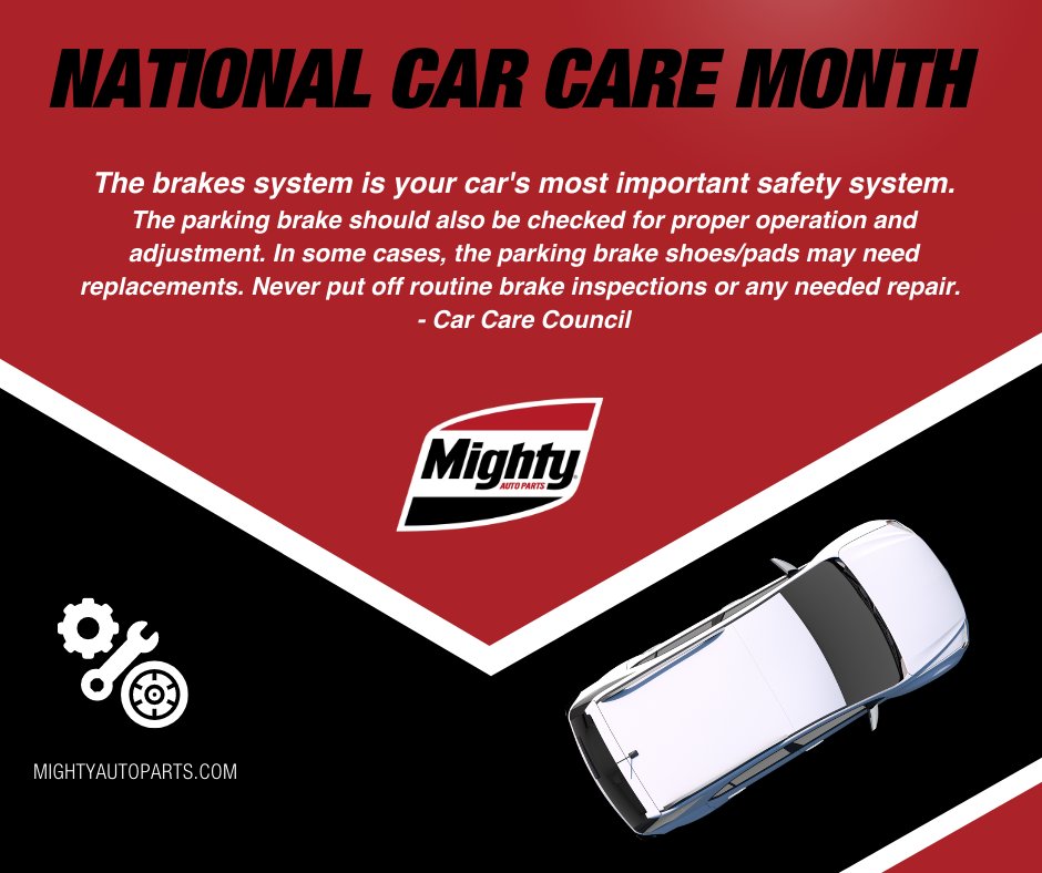 theMightyPros's tweet photo. Don't forget the importance of routine brake inspections. Contact your local #MightyRep and ask about our full line #braking components for your shop. #BeMightier #CarCareMonth #April #CarCareCouncil #Brakes #automotive #carmaintenance Car Care Council https://t.co/xoHo61IEJP
