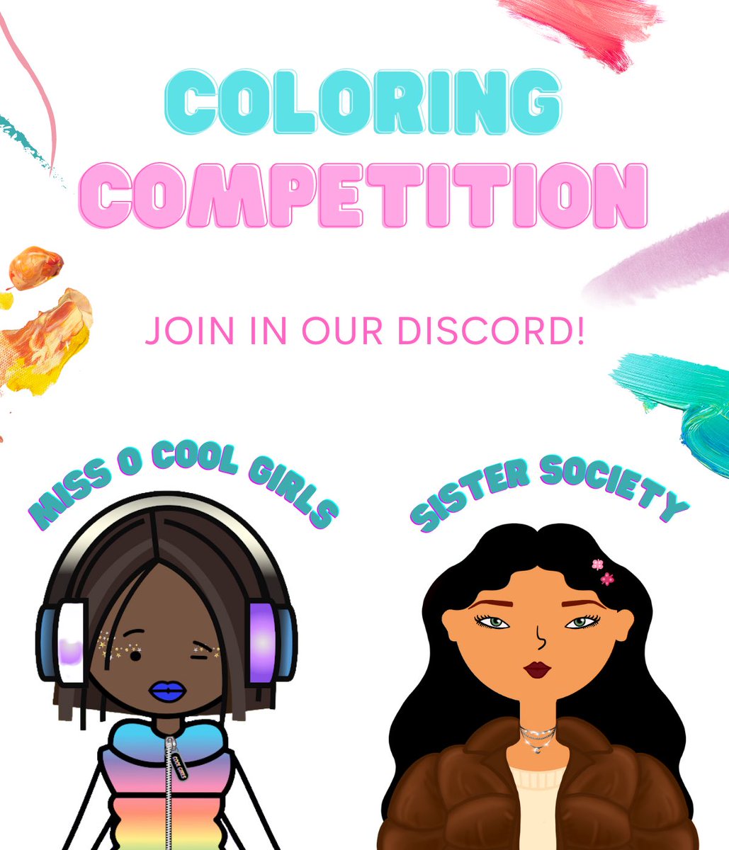Miss O Cool Girls X Sister Society Giveaway! 

We are partnering with our friends at @MissOCoolGirls in a fun coloring competition!🎨

You could win:
•Free Miss O Cool Girls NFT
•Free Sister Society Mint
•SisList spots for our upcoming mint

All info:
discord.gg/Tv8MZDAdJ9