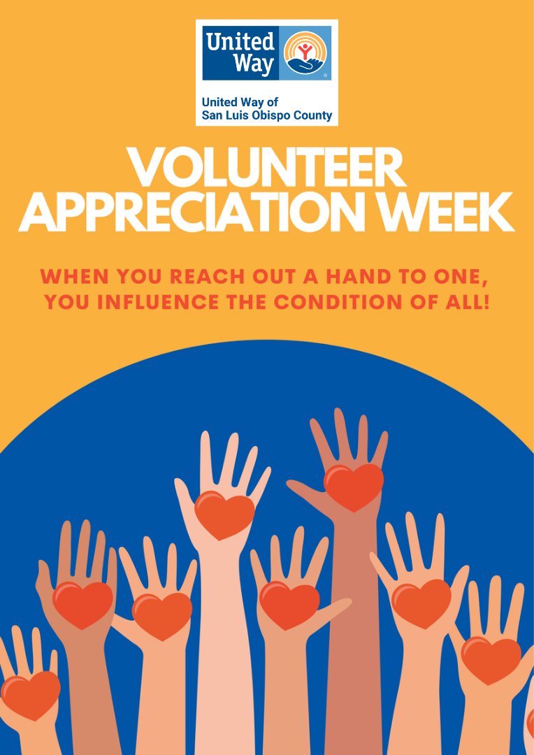 We at United Way of SLO are forever #grateful for each and every one of our volunteers.  To our Board and Committee members as well as to each volunteer during the 2020 tax season....THANK YOU!
#VolunteerAppreciationWeek