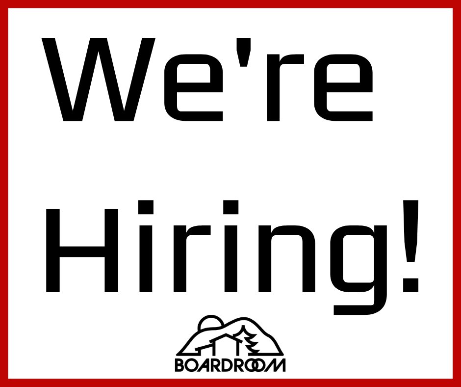 🚨We’re Hiring!🚨

The Boardroom is looking for a retail manager! If you like snowboarding, people, retail, beagles and an awesome vibe, we’ve got you covered.

Check the link for a more thorough description and application link.

ziprecruiter.com/job/f0c0dc98