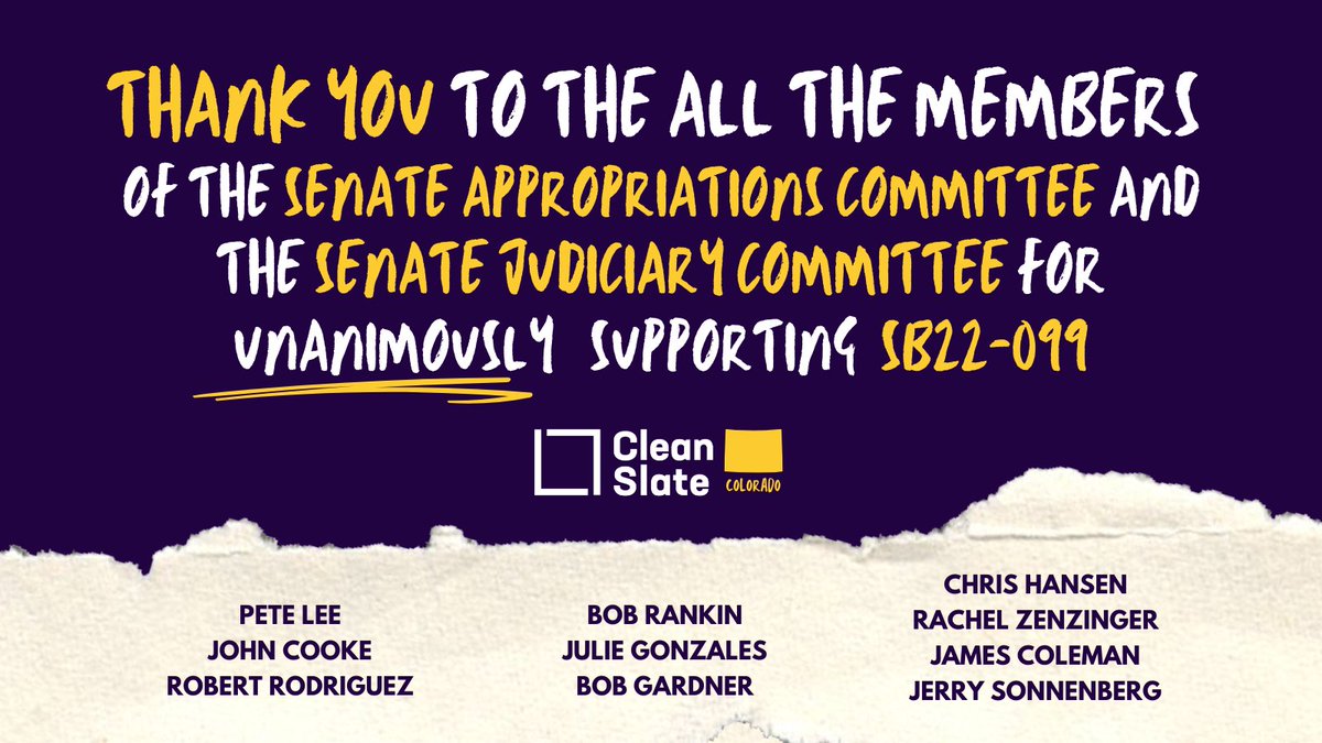 HealthierColo's tweet image. Clean Slate Colorado got added to the consent calendar this morning and passed on seconds! After third reading in the Senate tomorrow, it's onto the House. Thanks to everyone and the incredible Clean Slate coalition for making this possible. #coleg #copolitics #cleanslateco
