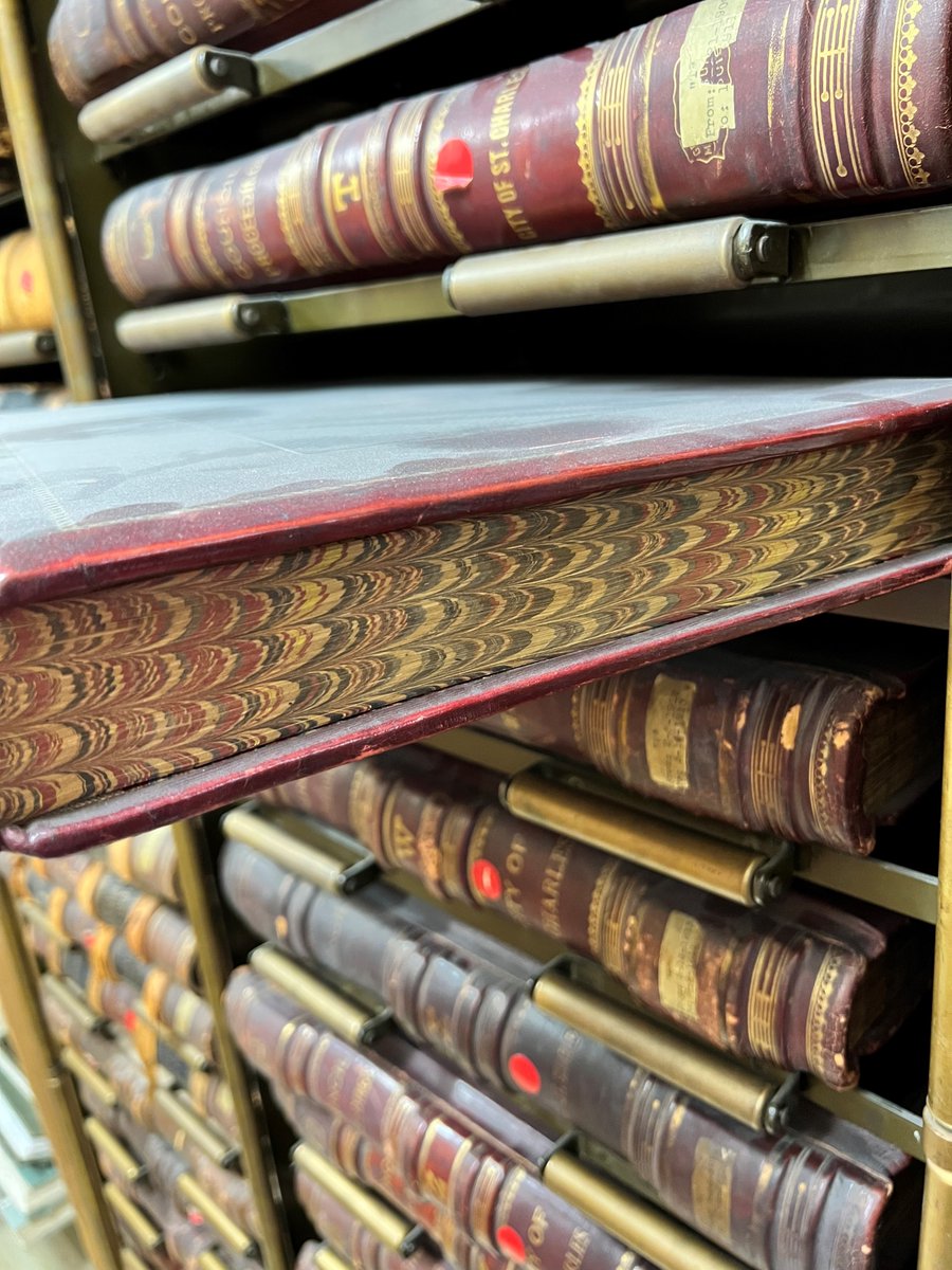 SaintCharlesMo's tweet photo. Today’s records spotlight is on the official City Council record; on file in the City Clerk’s office dating back to 1797! #rimmonth #recordsandinformationmanagement https://t.co/Ukc7CoQ6ku