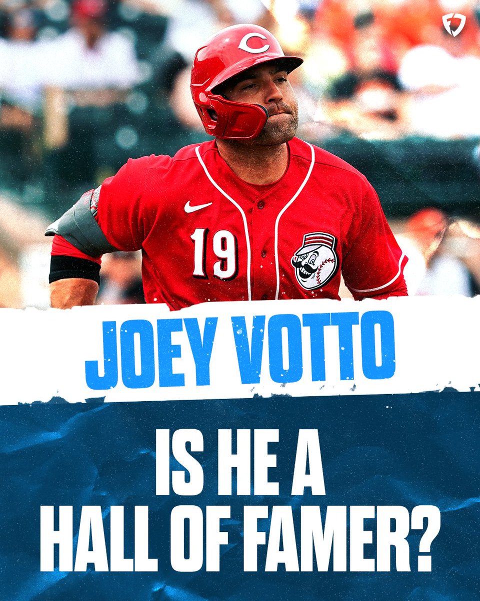 FanDuel's tweet photo. Will Joey Votto have a spot in Cooperstown? 🤔

♥️ for Yes
🔁 for No

#Reds | #MLB https://t.co/U9gsbAB96c