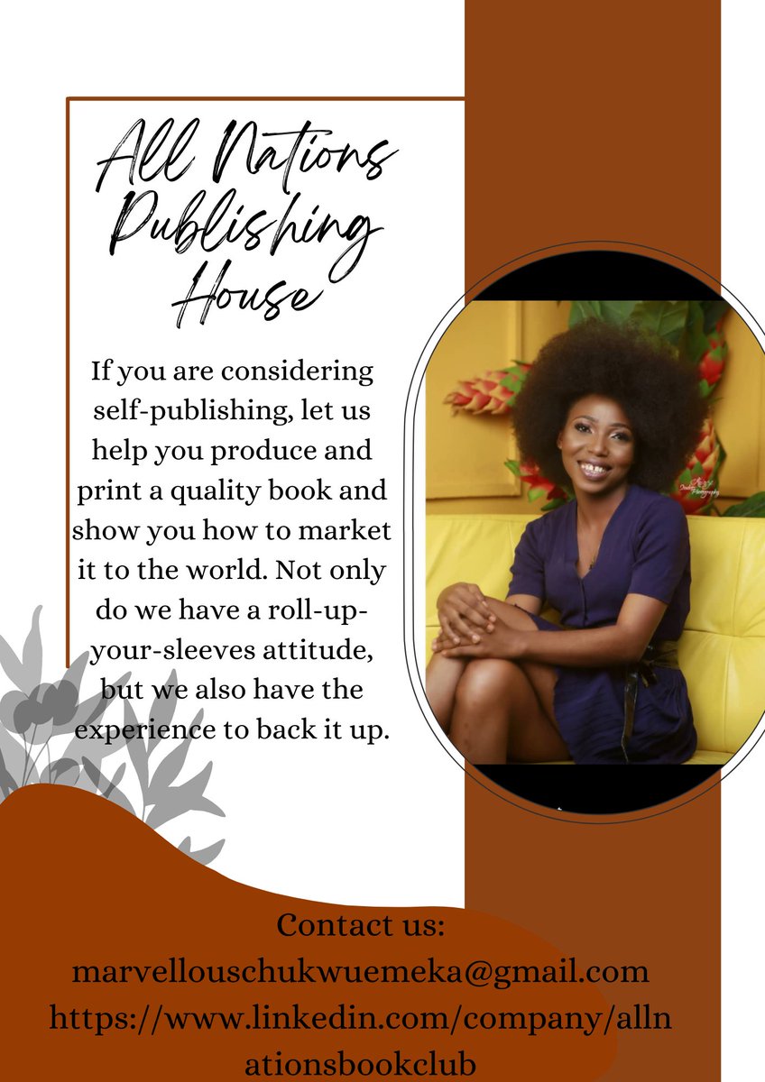 Helping self publishers bring their dreams into reality.
From editing to Publishing.
All Nations Publishing House cares...
#publishing #Bitcoin #BookBoost #WritingCommunity #authors #readingfc #promotion