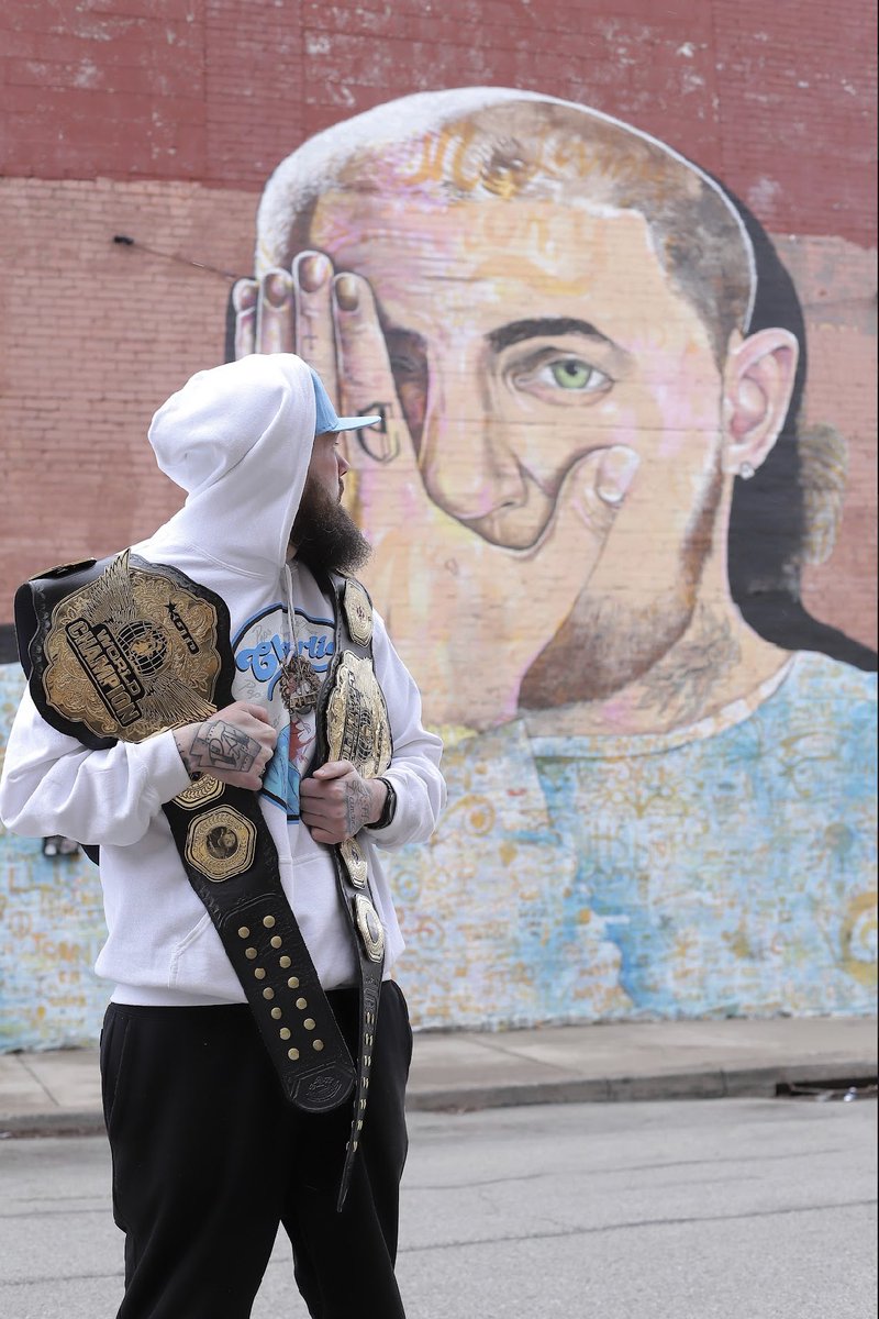 Real_DealRaps's tweet photo. Wanted to make sure to bring the championships to show off someone who believed and held me down from day 1.  Mac was an absolute light for our city and had no bones using his influence to fly my flag. 
@MacMiller 
#ripmacmiller
#JusticeforCharlie

@KingOfTheDot https://t.co/yDsg9B5zPw