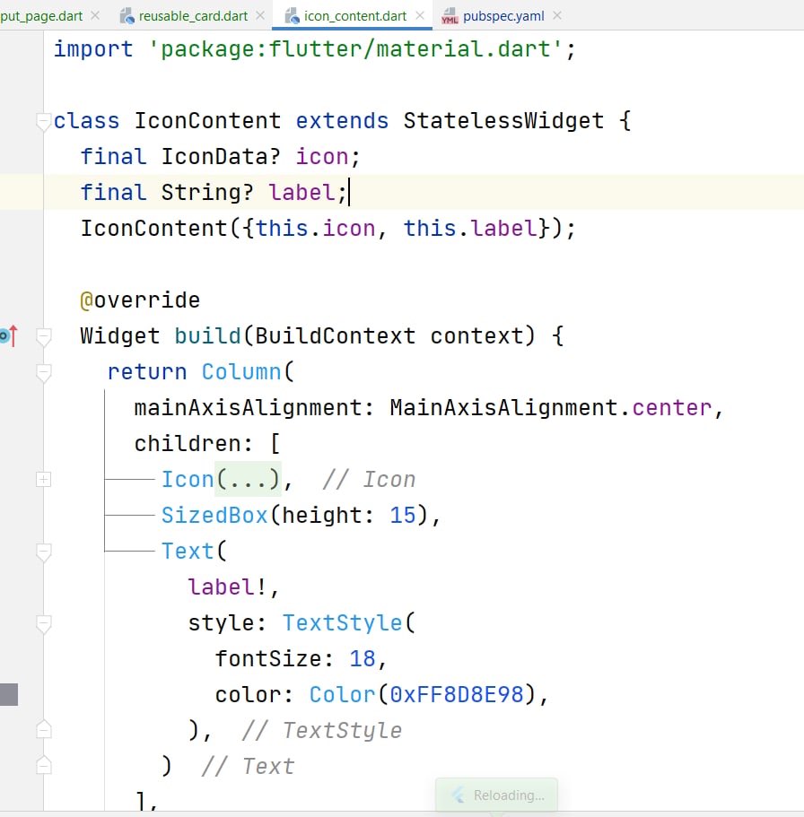 SimingolRasooli's tweet photo. In the previous week, we learned a new #Widget in Flutter class. It was #Slider widget. Also, we created a #Constants file in #BMICalculator app to manage our constants.
@CodeToInspire
#AfghanGirlsCode
#Flutter
#100DaysOfCode https://t.co/VvPwPELJdm https://t.co/QeaQq8PsUV