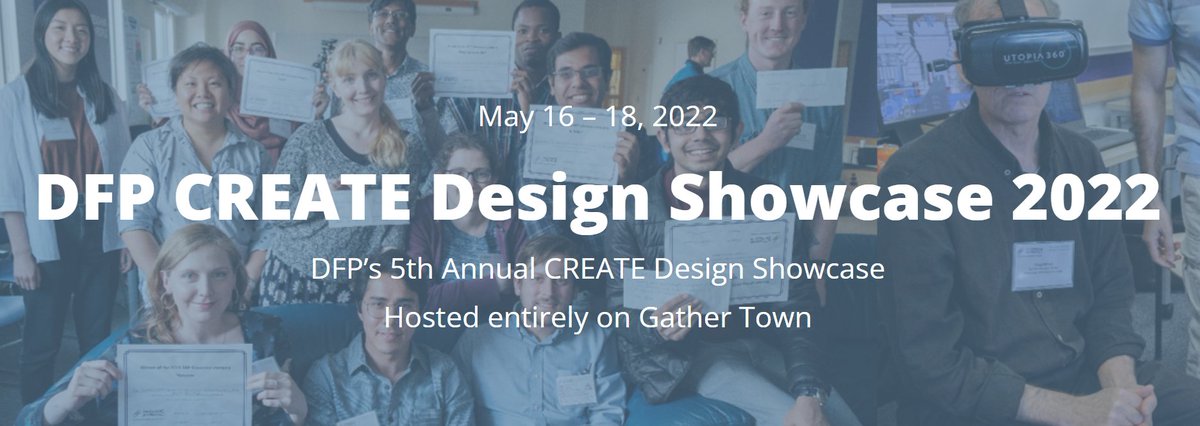 We can't wait for you to see what our latest cohort of DFP Grad Students and researchers have been working on! Be sure to check out this year's showcase on @gather_town. RSVP to catch this year's awesome lineup: ubc.ca1.qualtrics.com/jfe/form/SV_eg…