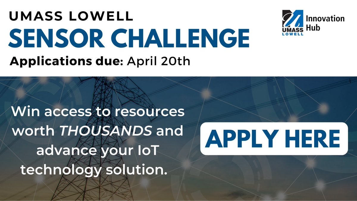 UMassM2D2's tweet image. Win vouchers worth thousands to advance your #SensorSolution!
The @ihub_uml is seeking scientists, #Entrepreneurs & researchers developing #IoT solutions that could improve sustainability.
Apply by tomorrow! buff.ly/3uHo5jw