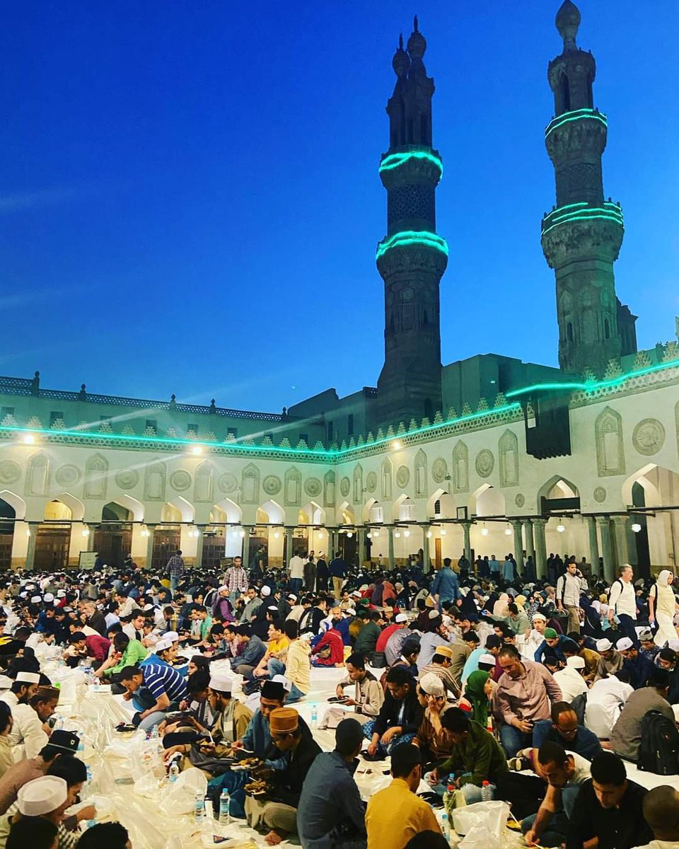 Iftar at Al Azhar Mosque in Cairo, Egypt.