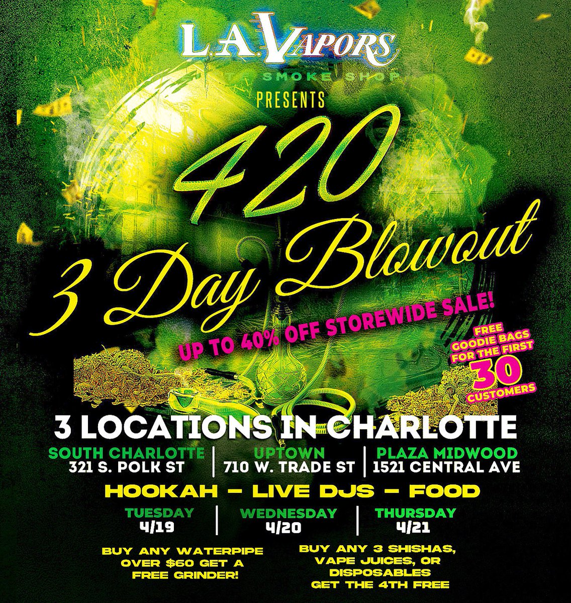 LaVapors's tweet photo. 420 SALE!! Stop by today they Thursday and save BIG! https://t.co/0W2Qxx3EJ3