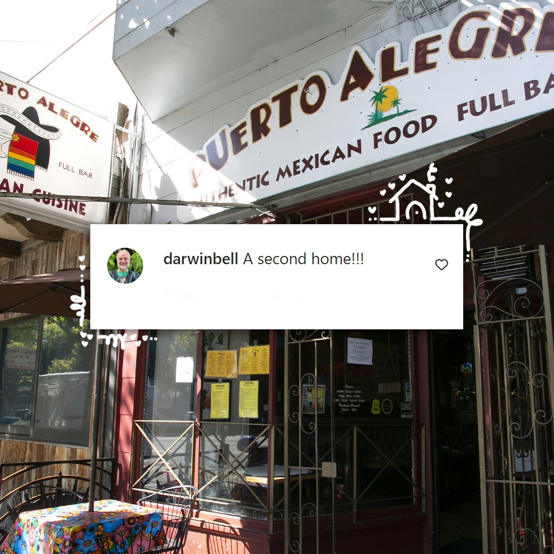 PuertoAlegreSF's tweet photo. We asked our community how would they describe our restaurant? 🤩 Thank you for your sweet messages, we're honored to be a second home for many people here in SF 🌉.  Much love! 💜

#homesweethome #themissionscommunity #mexicanrestaurant #latinfood #bayareafoodie https://t.co/XvpT8quVqu