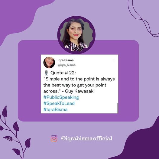 speak2Lead1's tweet photo. "Simple and to the point  is always the best way to get your point across." Guy Kawasaki.
.
.
.
.
.
.
.
.
#speaktolead #publicspeaking #successtalks #communication #speaking #speakwithconfidence https://t.co/FIuT6DTjDD