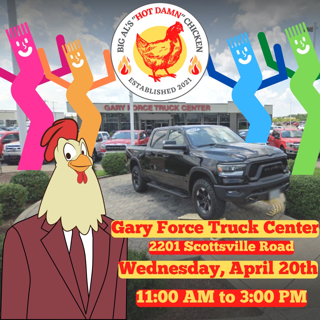 BigAlsHOTDAMN's tweet photo. I mean I know some y’all will be extra hungry tomorrow…
Good thing we got you covered day n’ nite!
#bigalshotdamnchicken #hotdamn #bowlinggreenky #bgky #bgkyfoodtrucks #kyfoodtrucks #bgtight #buylocalbg https://t.co/ujgAnaeS76