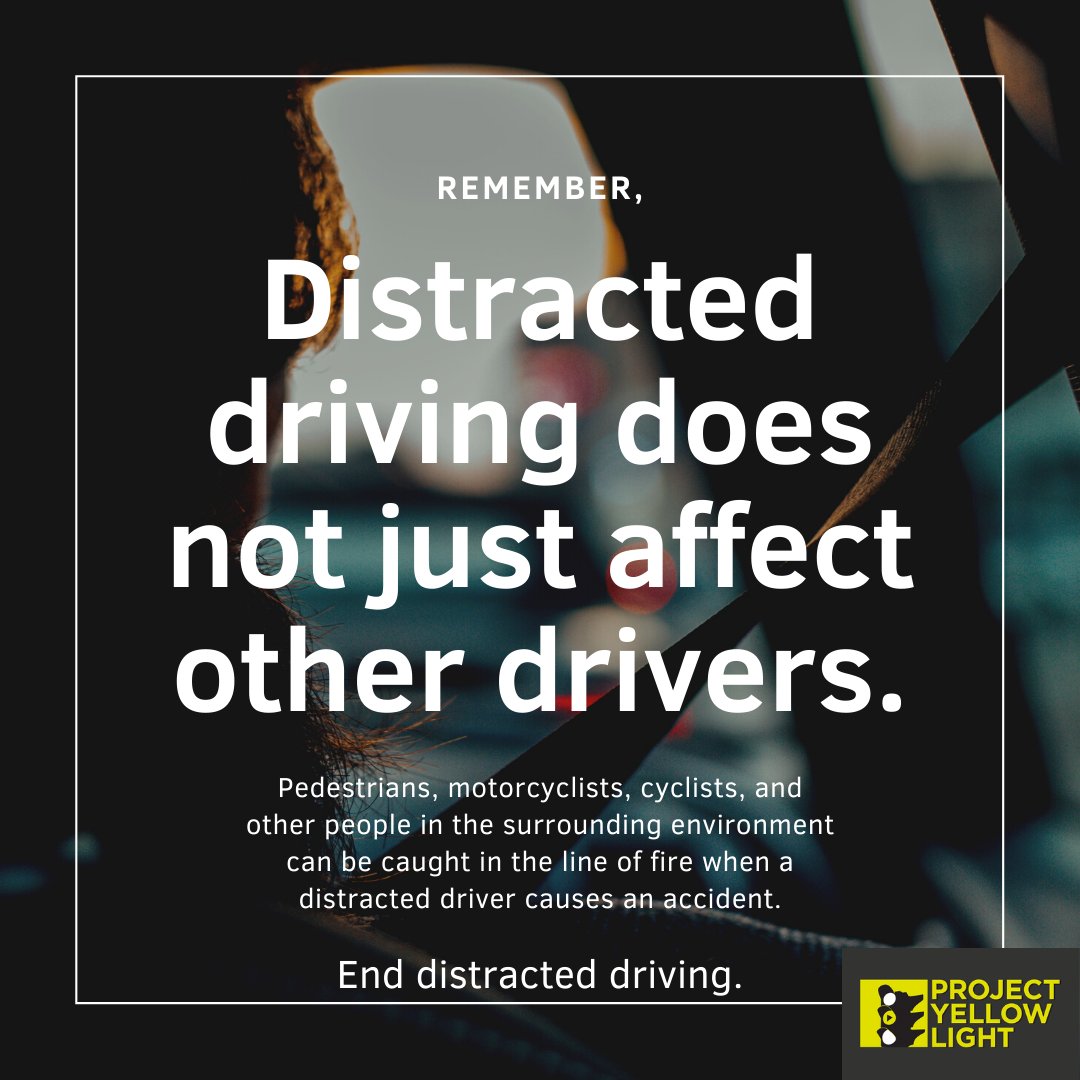 ProjYellowLight's tweet photo. Distracted driving goes beyond who is in a car around you #endDD #projectyellowlight https://t.co/ov5g21sPrU