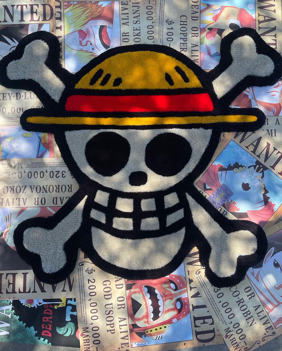 wRugRatz's tweet photo. One Piece Jolly Roger 🏴‍☠��� #ONEPIECE #Anime #Rugs #Art https://t.co/QY0PQqmquL