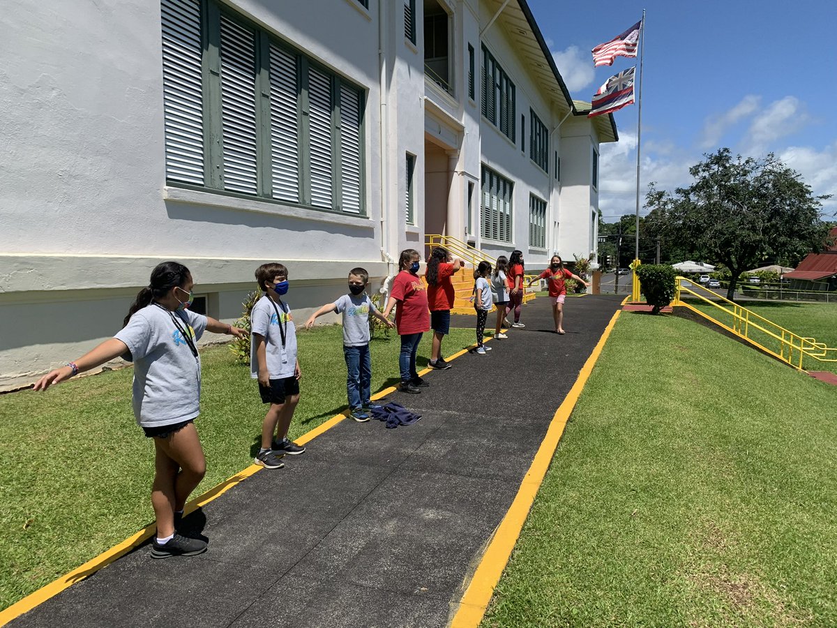 hus_mrc's tweet photo. Getting “hands-on” learning with our Area &amp; Perimeter math lesson today!! Todays equation ( 60 arms length x 21 arms length = the area of our H-builing @hilounionschool https://t.co/yvdz7HHYMd