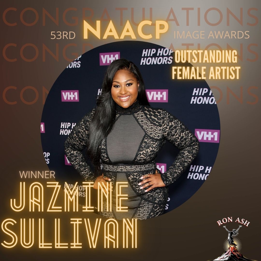 RonAshLLC's tweet image. Congratulations to #JazmineSullivan, for winning the #53rdNAACPImageAward for outstanding female artist. Keep shining Queen! 

#selflove #lovetheskinyoureinmovie #blackproductions #jazminesullivan