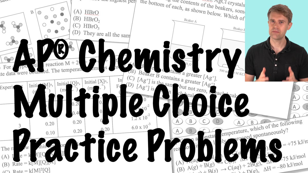I really wanted to help teachers and students review for the AP Chem exam. Check out these multiple choice practice problems (and explanation video). I filled them with the kinds of tricks and traps that the test loves to use! youtu.be/Y4VPLuS0EhQ #apchem #chemtalk #chemchat