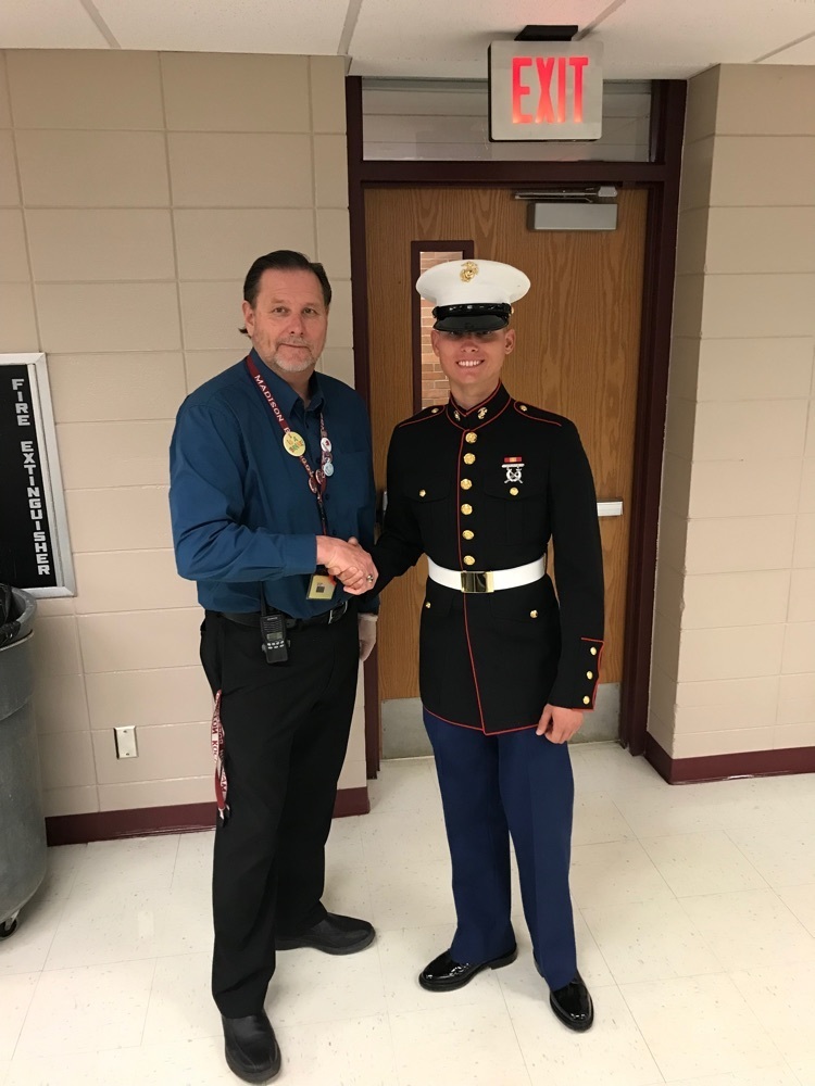 I had a nice visit with a returning MHS grad Ashton Gabriel. Great young man and thanks for serving our country!