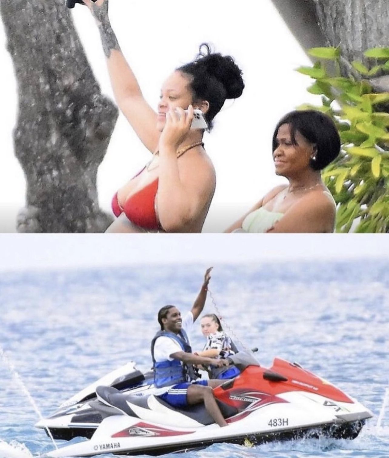 Rihanna and A$AP Rocky Jet Ski, PDA in Barbados