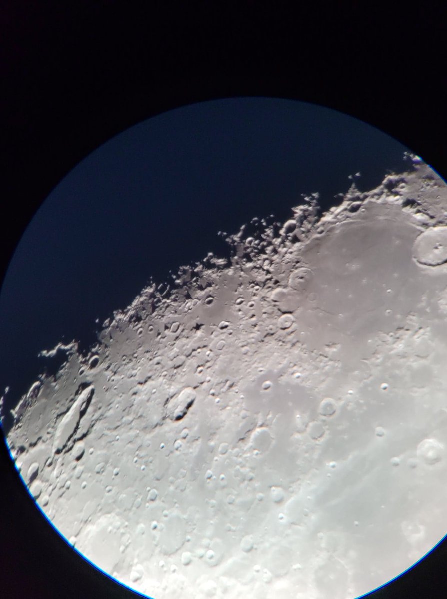 uap_hypothesis's tweet image. I haven&apos;t heard any new information about UAPs lately, but I have been looking at the sky. I took this photo of the moon on Saturday...(300X magnification view through my eyepiece)