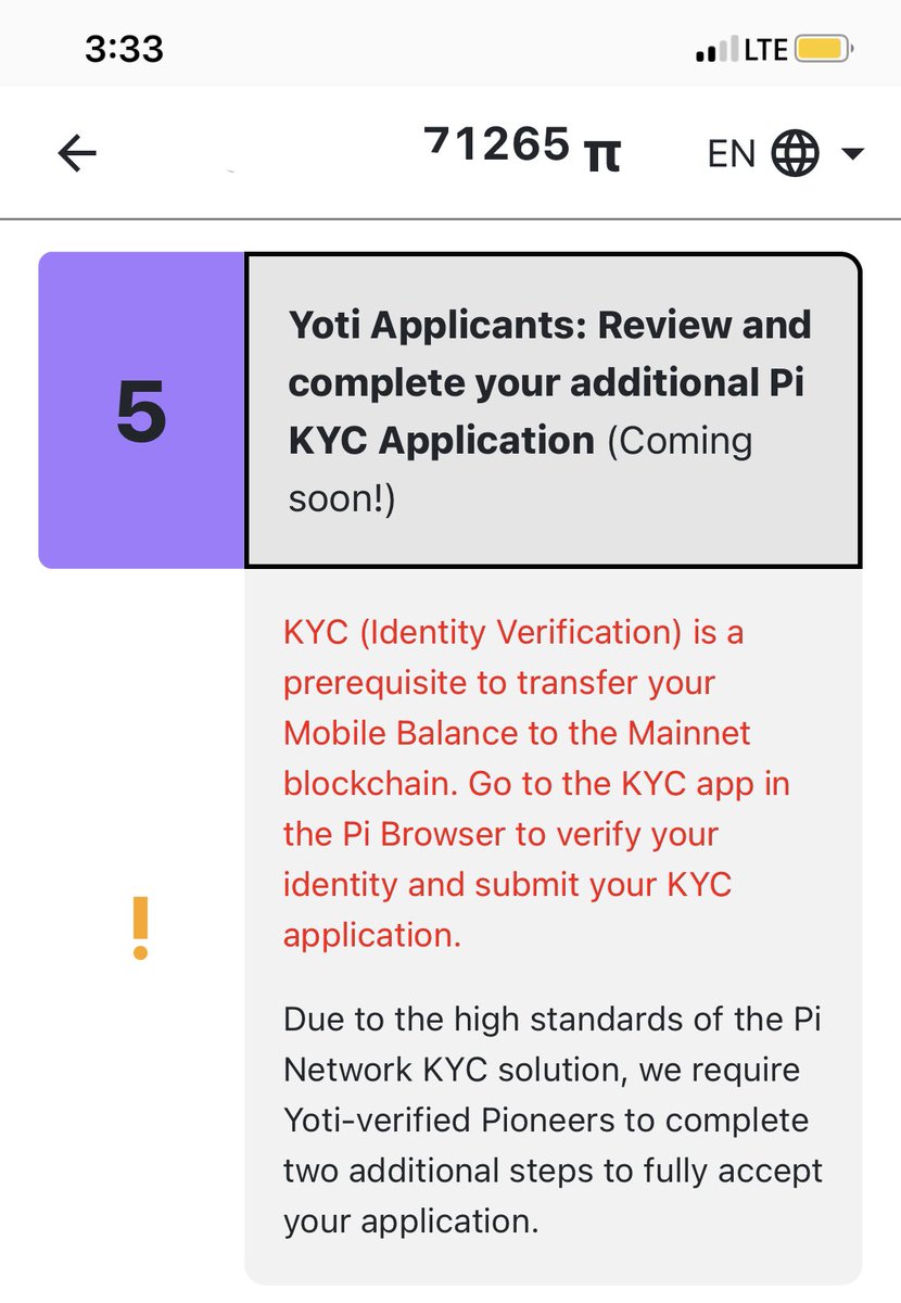 Edycabas's tweet photo. Hey pioneers, finally pi core team is confirming that us pioneers who’ve passed KYC through Yoti must pass extra verification to be fully KYC verified. #pi #PiNetwork #DYOR #pinetworkkyc #PiNetWorkKenya #mainnet #pibrowser #GameFi #BTC https://t.co/OJ2pDDfDGS