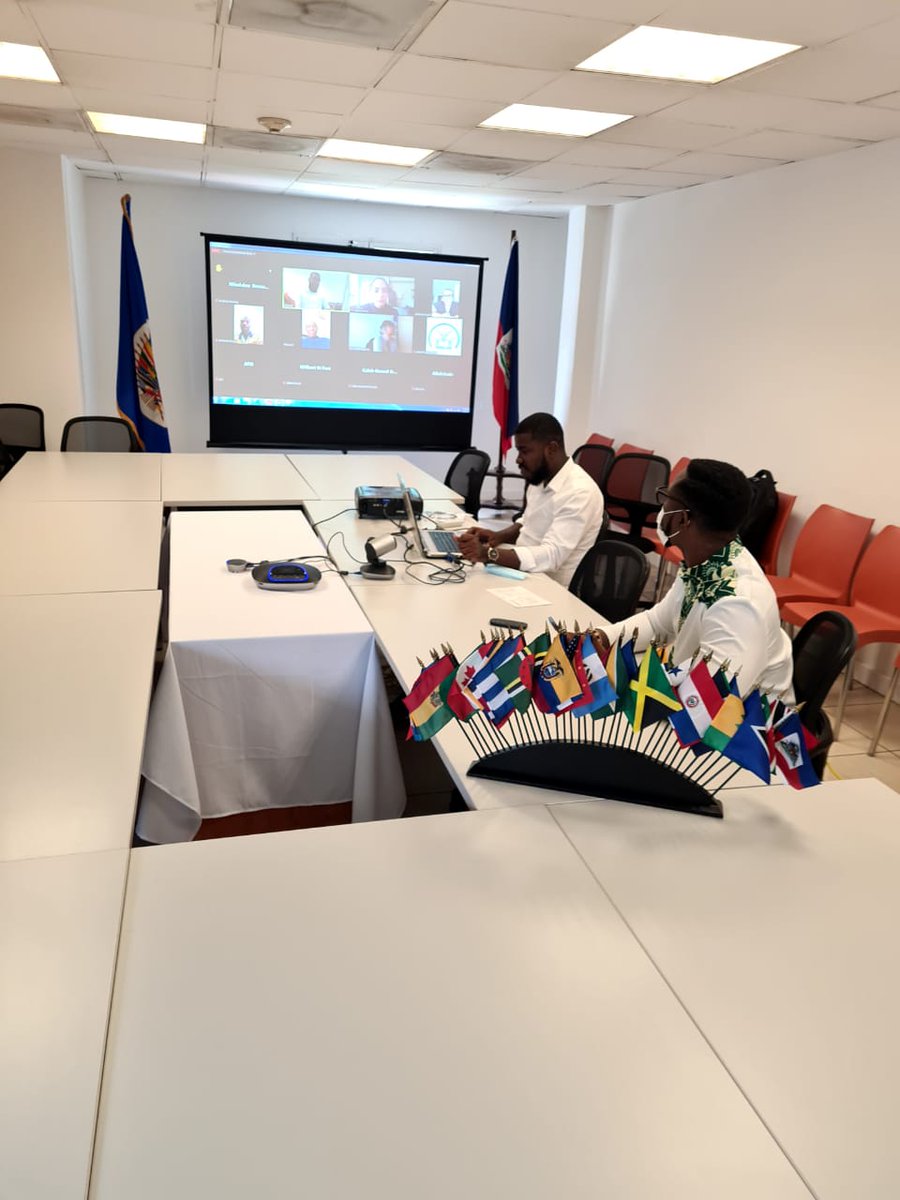 OEAHaiti's tweet photo. As the @SummitAmericas approaches, our SRSG @CristoDupouy and his counterpart in Honduras met with Haitian civil society leaders about the Inter-American system, the OAS and the upcoming Summit. We look forward to the participation of civil society this June in Los Angeles https://t.co/CquxRmJbUL