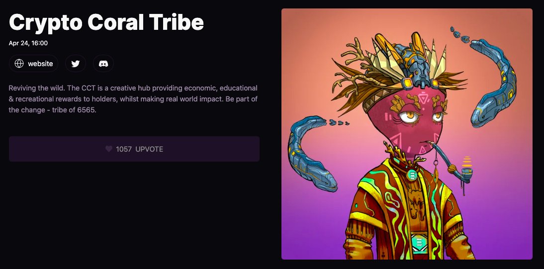 Giving away x3 WL spots to random peeps who RT + reply with proof of upvoting. 🤙

Link: magiceden.io/drops/crypto_c…