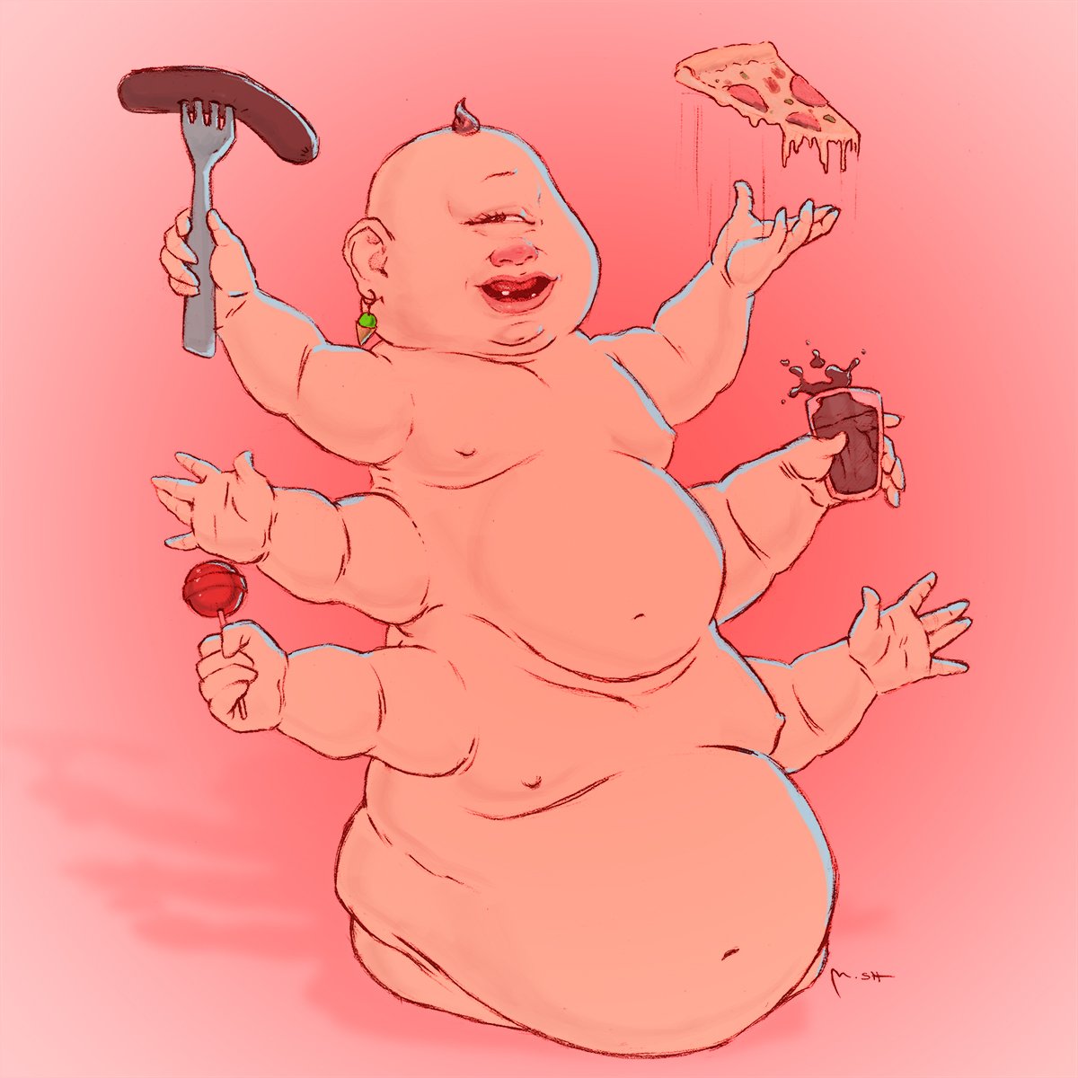 toddlerpillars's tweet photo. One of our lovely derivatives has gone up for sale. The Glutton Toddlerpillar is available on OpenSea. He is a precious bundle of joy. 
@m_shoart has made this piece very affordable. I'm not expecting it to last long. 
https://t.co/fmy6xo4pES https://t.co/I8B4b8g7Ss