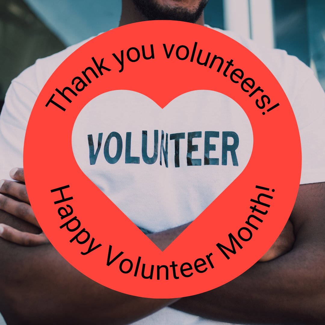 Happy Volunteer Recognition Week and Volunteer Month! We are so fortunate to have so many wonderful volunteers working with us in a variety of ways. Thank you!