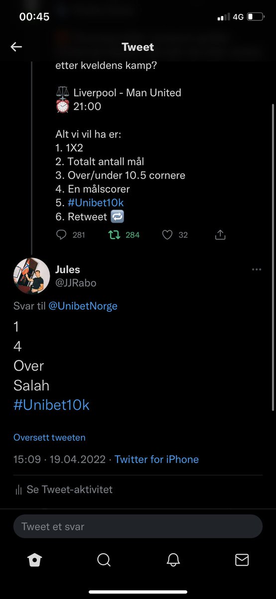 JJRabo's tweet photo. @UnibetNorge https://t.co/ywveSJOJFd