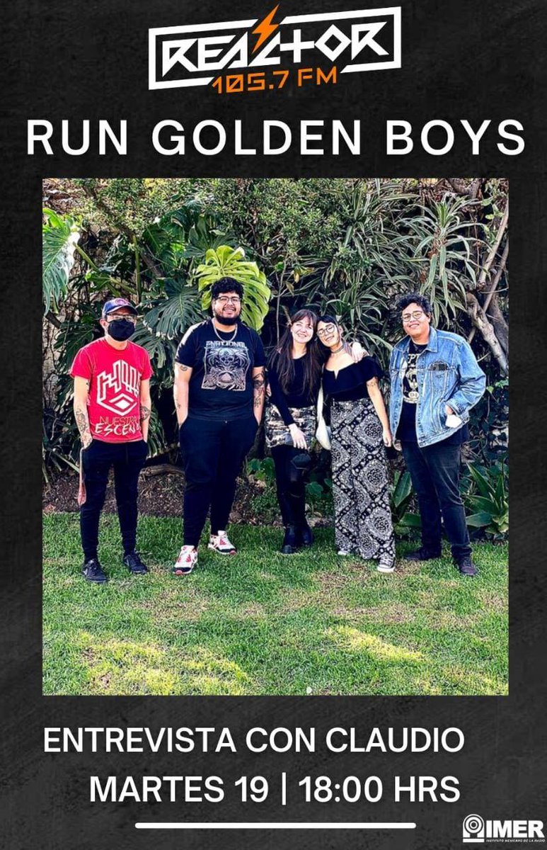 Reactor105's tweet photo. ¿Querían sorpresas? Pues no se pierdan a @claudifonos con #Claudicamos ya que tendremos a @RunGoldenBoys en entrevista y con un ESTRENO EXCLUSIVO de su próximo disco 🎸✨ https://t.co/Rs8DNjrUi6