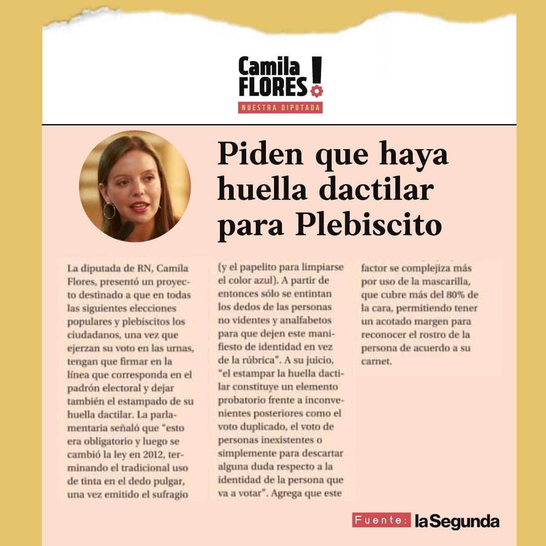 Cami_FloresO's tweet image. Presenté proyecto de ley para exigir a todos los votantes estampar huella dactilar una vez emitido el sufragio en todos los procesos eleccionarios
Garantizar un proceso libre de cuestionamos y posibles fraudes es fundamental para el fortalecimiento de la democracia representativa