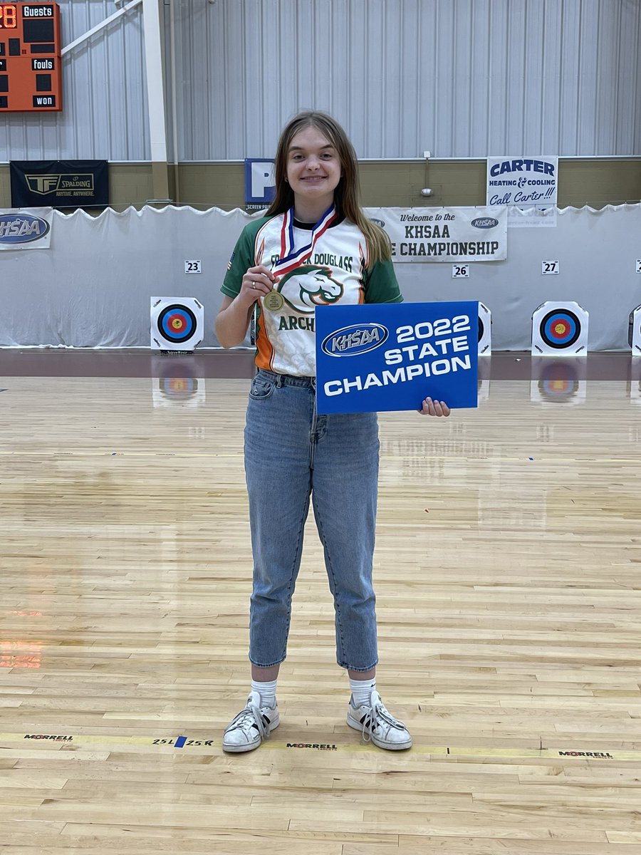 RT @KHSAA: Your 2022 KHSAA Girls’ Archery State Champion is FREDERICK DOUGLASS’ Abigail Stevenson https://t.co/InXtKZb44a