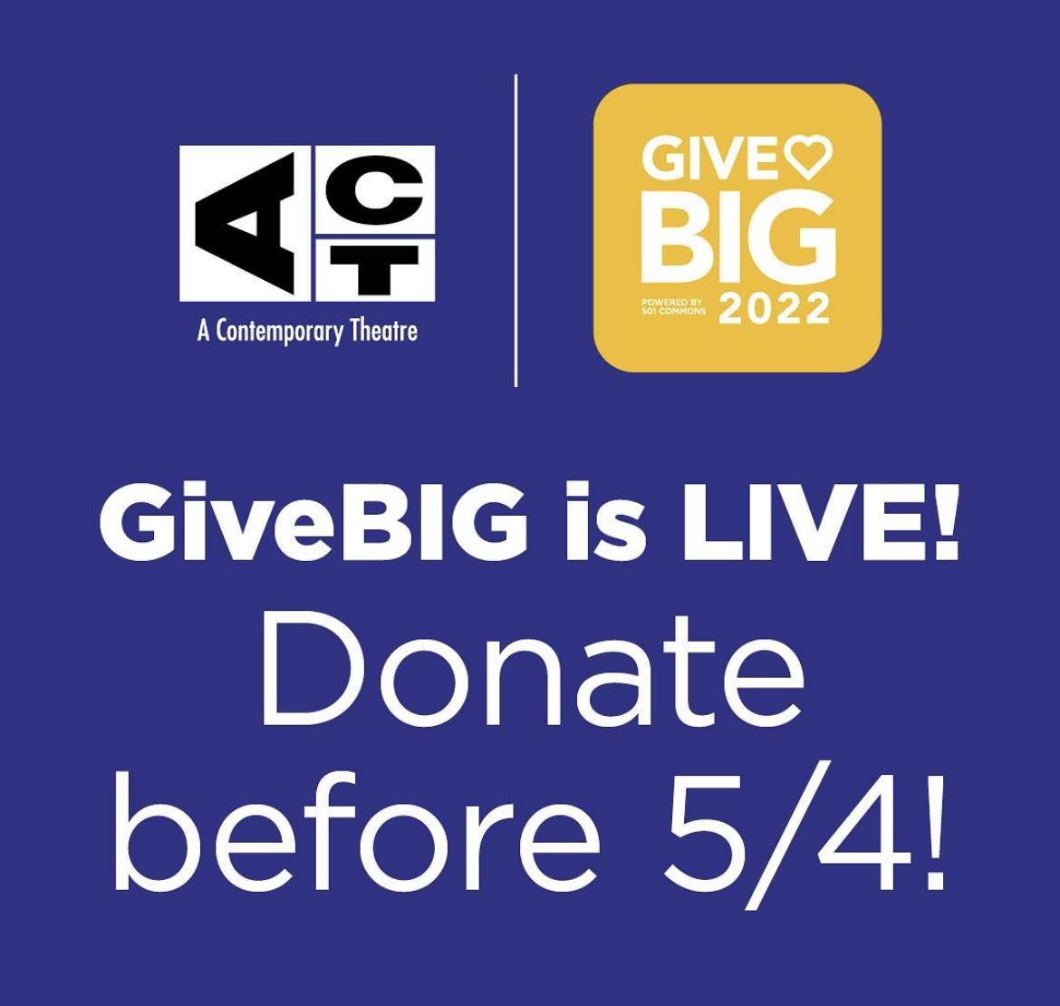 Support #ACT this #GiveBig and invest in bold new works. ACT is a 501(c)(3) organization working in service of contemporary theatre, new works and local artists. We would love your support! Thank you. tinyurl.com/givebigACT