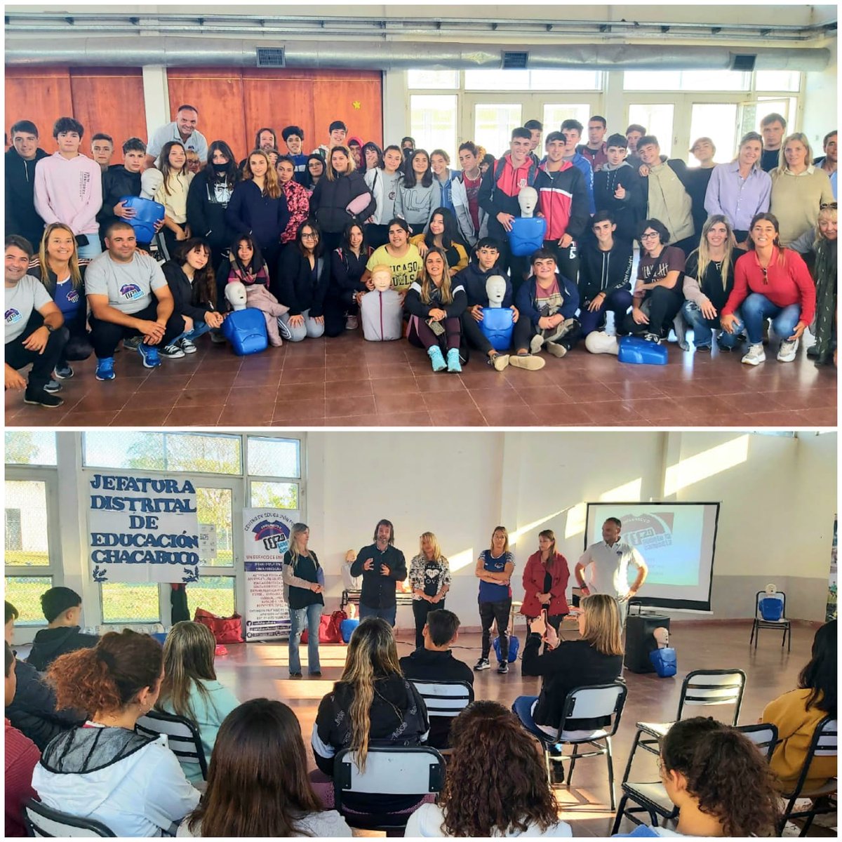 Leot14's tweet photo. ➡️Hoy en el Distrito de 📌#Chacabuco, acompañamos la Jornada de RCP del #CEF20.
Luego visitamos la EP 14 y participamos de la clase de #EducaciónFísica❤
@Kicillofok @AlbertoSileoni @ClaudiaBracchi1 
➡️Felicitaciones por el compromiso y el trabajo realizado.
👉#OrgulloBonaerense https://t.co/r2JAPO4z86