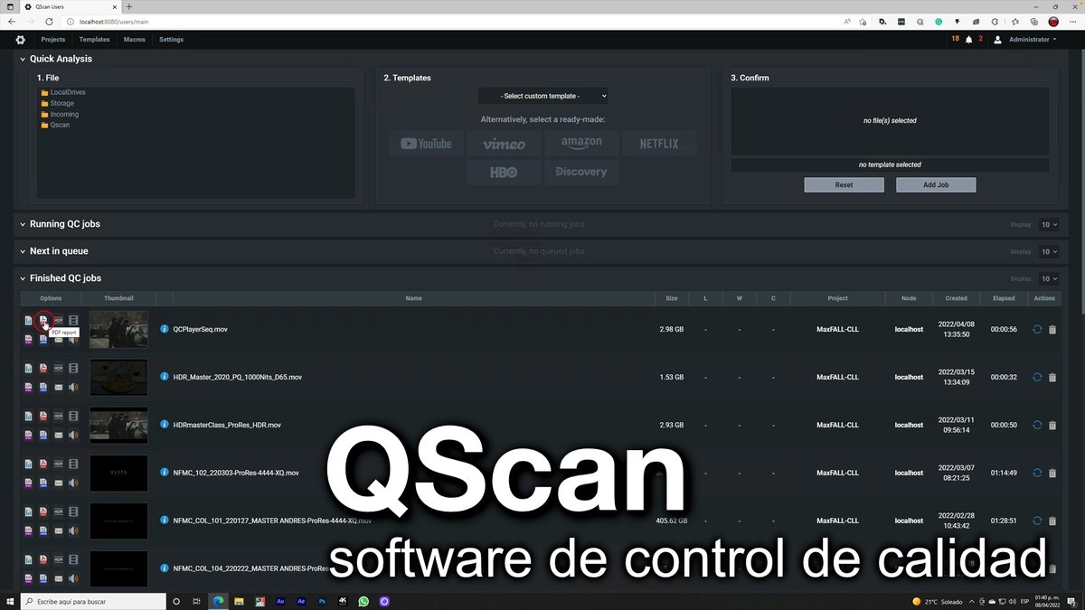 De nuestros archivos Qscan la herramienta gratuita de control de calidad - cinedigital.tv/qscan-la-herra…