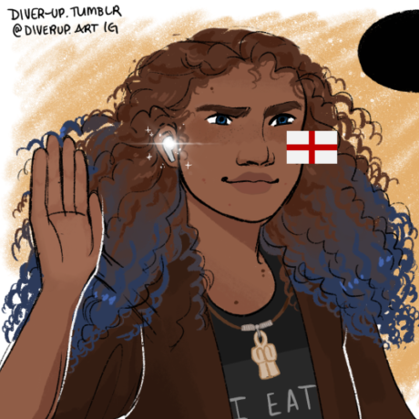 sadie kane is from the UK! her nationality is english! [headcanon - submitted anonymously] she is more specifically from london! art by viria and diver-up