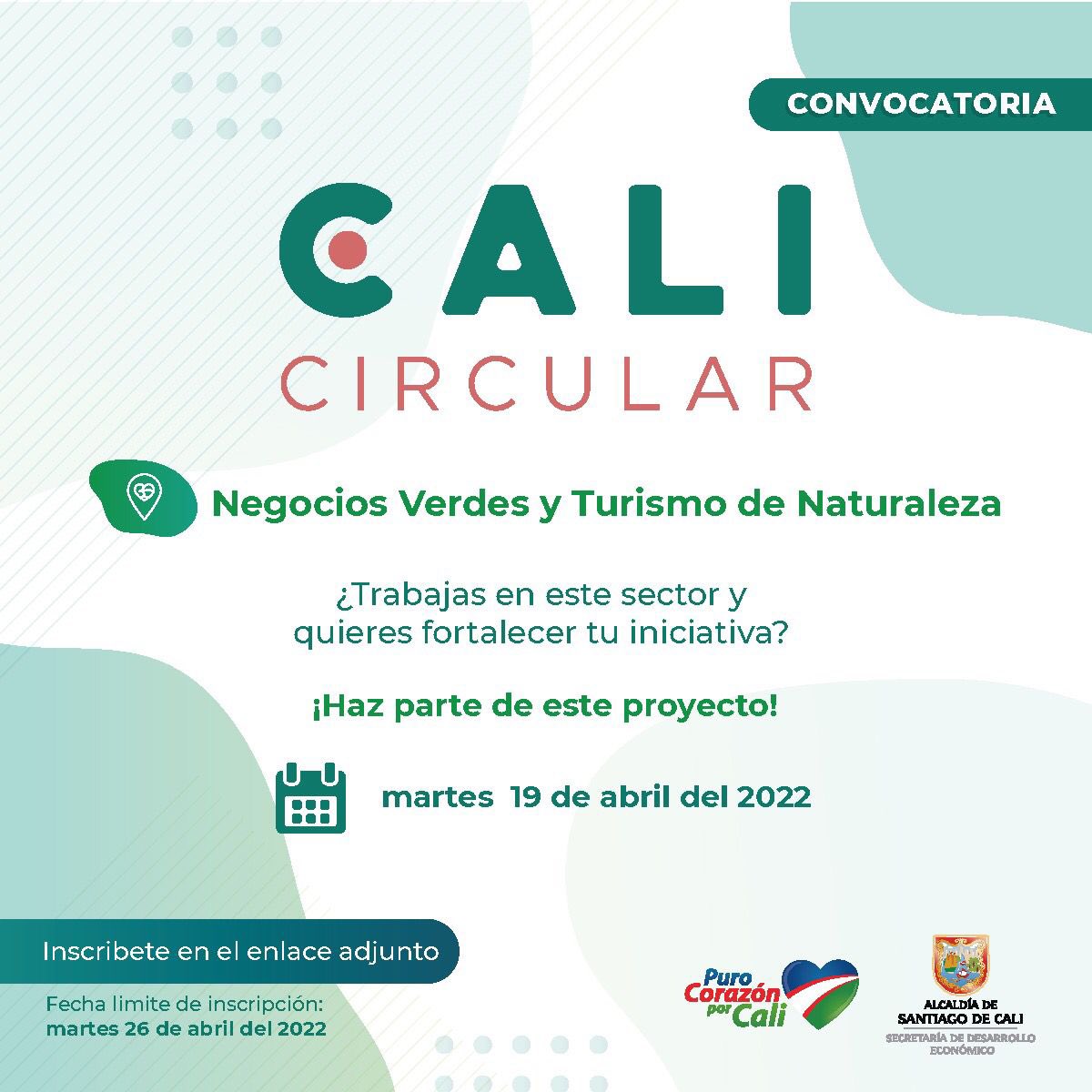 TataZambranos's tweet photo. ¡CALI CIUDAD VERDE! 💙❤️💚
📢 Desde nuestro equipo de #EconomíaCircular buscamos fortalecer el ecosistema de negocios verdes y turismo de naturaleza de la ciudad. ✅
Participa de la convocatoria #CaliCircular 💚 https://t.co/ZPINmT2wC6 hasta el 26 de abril 👩🏻💻
#TeQueremosCali https://t.co/gZAG6azN3v