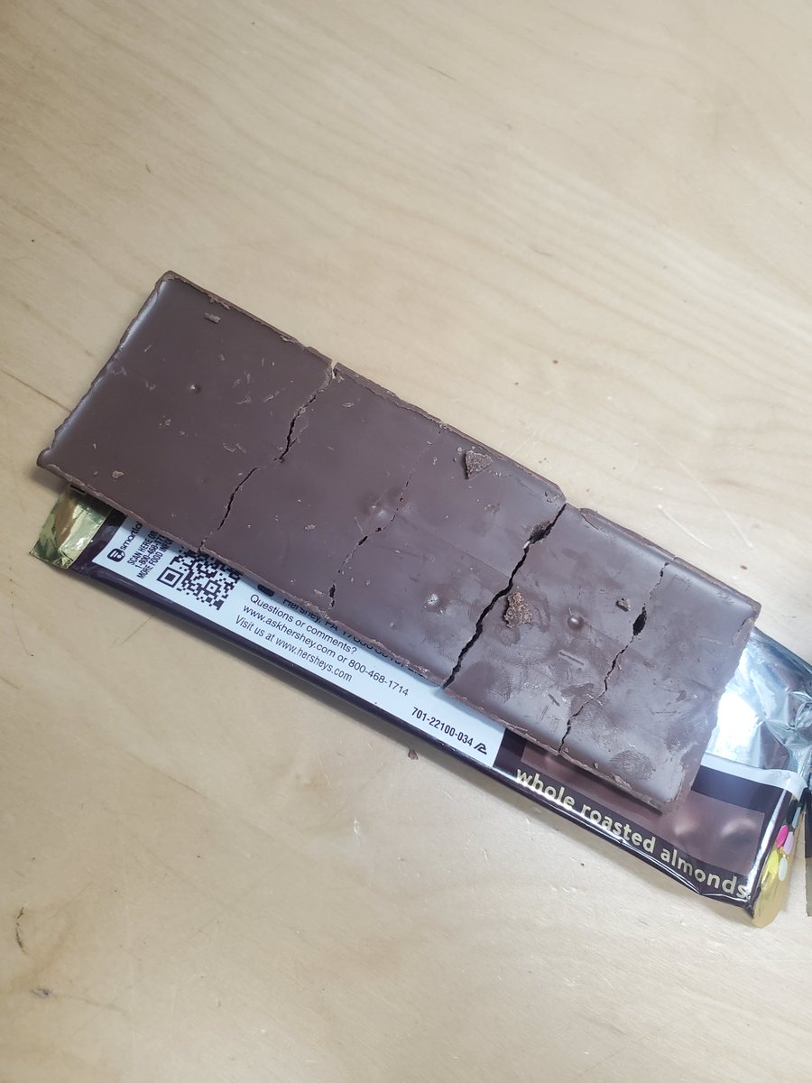 AissaB's tweet photo. @Hersheys there are no almonds in my chocolate almond bar 😪 https://t.co/ZyecH48BFQ