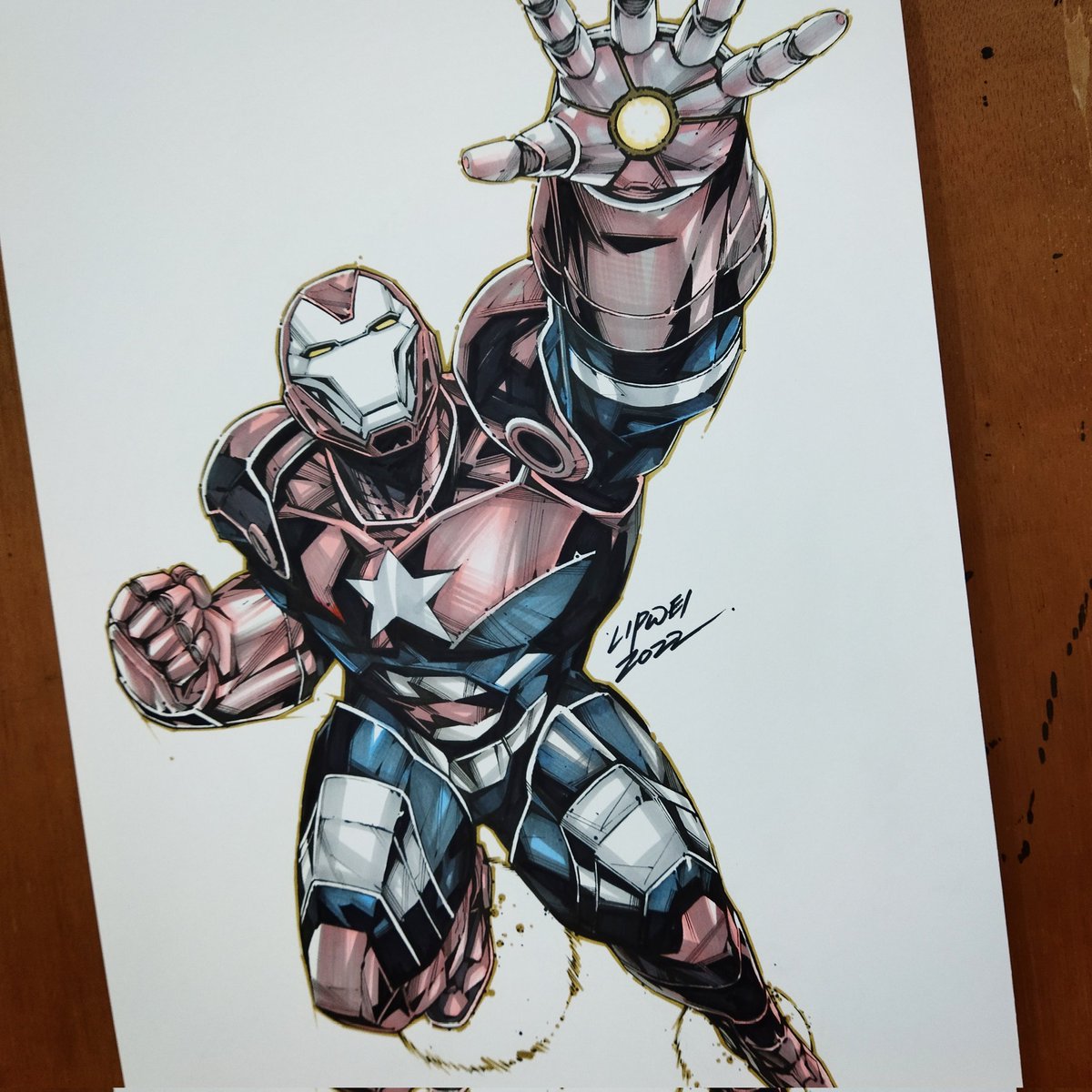 Another commission is done! 
Iron Patriot!!! 💥💥💥

#commissionsopen
#commissions #ComicArt #MarvelComics #ironpatriot