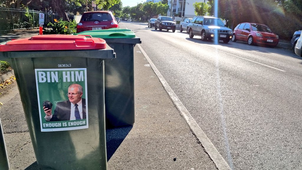 subtlysaid's tweet photo. Saw this. Made me smile. Climate action just might be a hot topic in Brisbane this election. #auspol #BinThem #BinHim #ClimateEmergency #Election2022 https://t.co/XpI7RcG98a