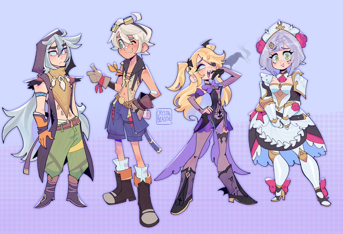 CrystalBeastie's tweet photo. Another Genshin lineup with some Mondstadt brats https://t.co/3IWxh8DtMu