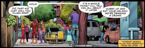 comicsarg's tweet photo. ➡️En el día de hoy salió en EEUU Flash #781 en la que Wally West viene de visita a Argentina y de ahora en más pasará a ser canon que lo llamen "Flush Man" de la recordada editorial Perfil. https://t.co/yFqCyJYq0h